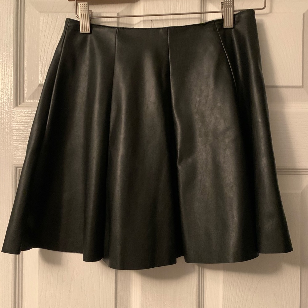 Aqua Leather/Polyester skirt